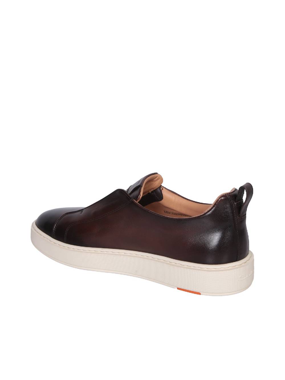 SANTONI  Sneakers in Pelle Marrone Uomo SANTONI Saldi Di Fabbrica
