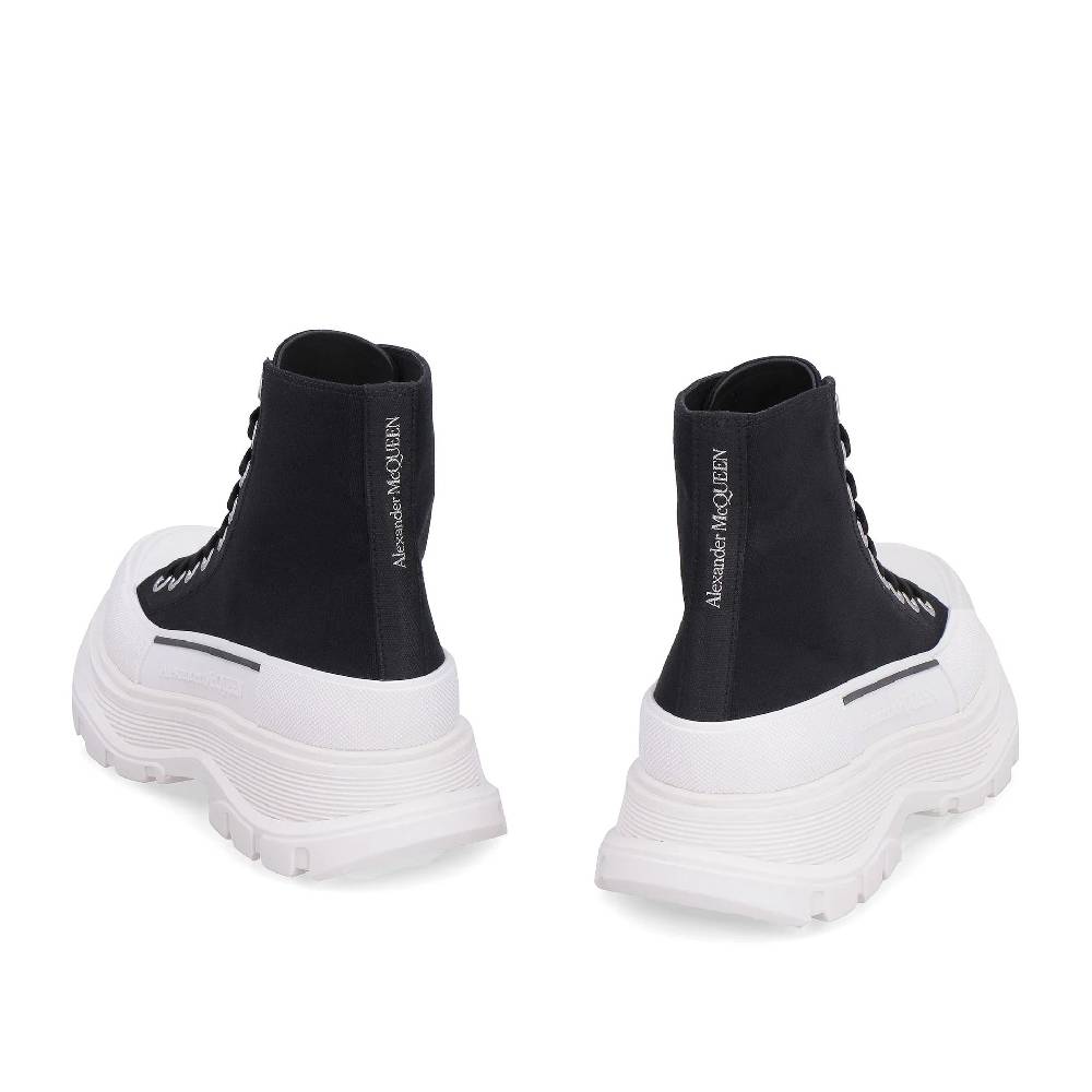 ALEXANDER MCQUEEN  Sneakers Alte in Tela Nere Alexander McQueen Treadslick Qualità