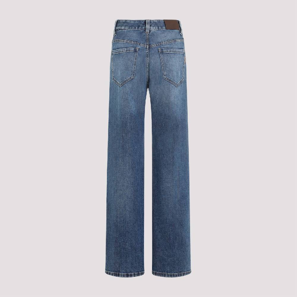 BRUNELLO CUCINELLI  Jeans Dritti in Cotone Elasticizzato Blu Brunello Cucinelli Promozione Limitata
