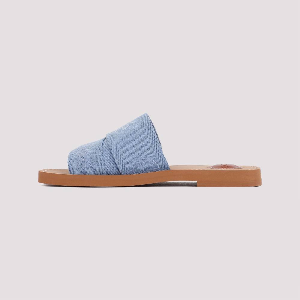 CHLOÉ  Stivaletti Bassi Chloé in Lino Blu Woody Fino Al -60%