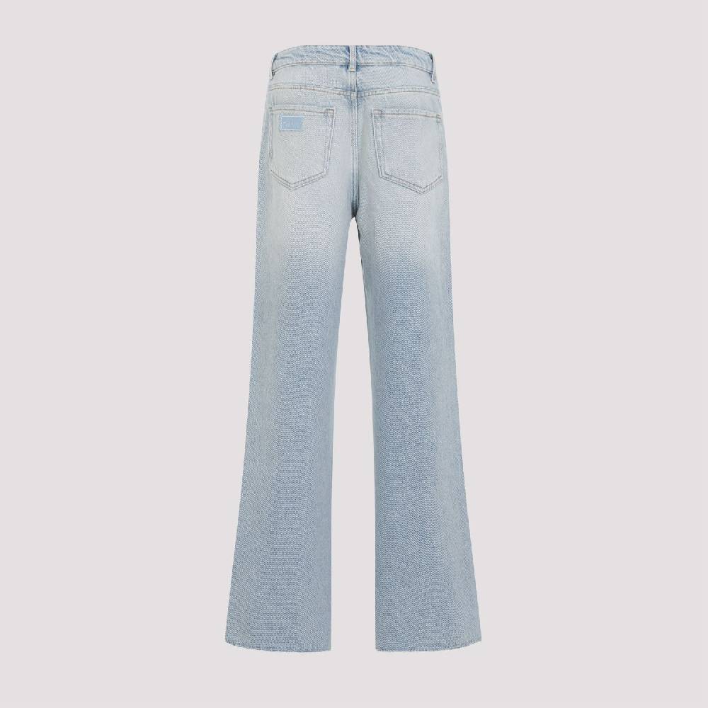 GANNI  Jeans GANNI in Cotone Biologico a Vita Alta - Azzurro Chiaro Affare Del Giorno