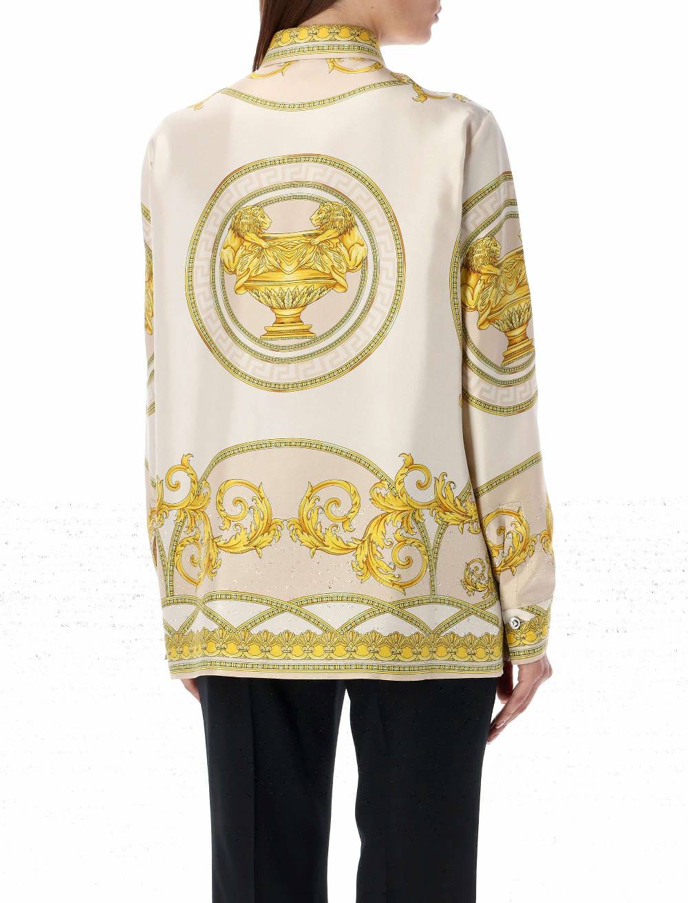VERSACE  Camicia in Seta Beige Versace Coupe de Deaux - Abbigliamento Donna Convenienza