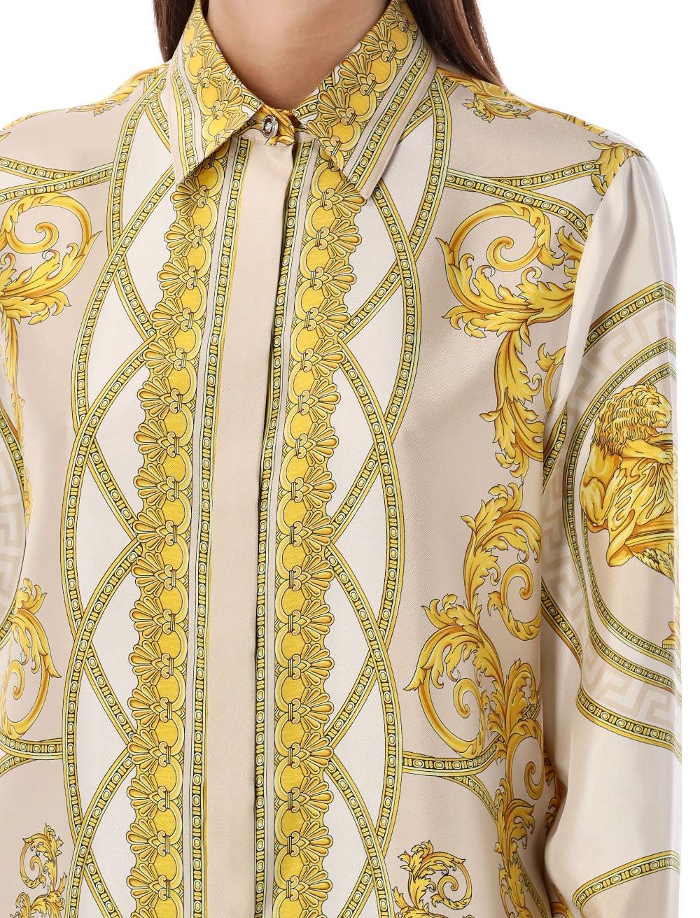 VERSACE  Camicia in Seta Beige Versace Coupe de Deaux - Abbigliamento Donna Convenienza