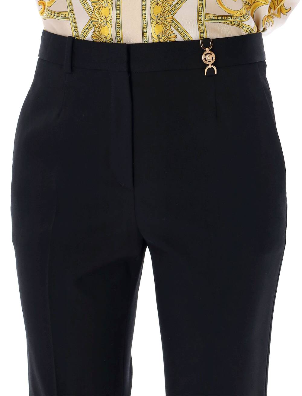 VERSACE  Pantaloni Svasati in Lana a Vita Alta Versace Novità