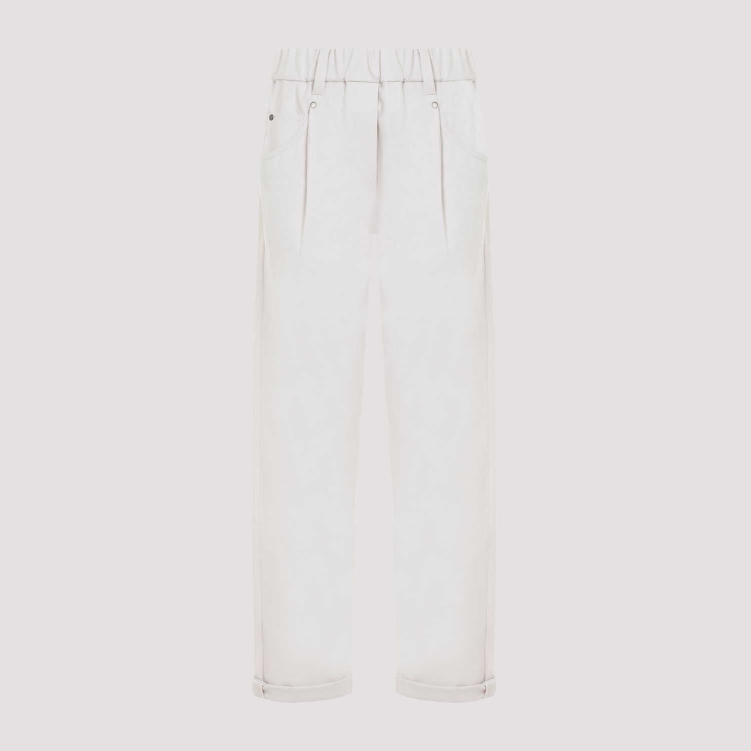 BRUNELLO CUCINELLI  Pantaloni in Cotone Elasticizzato Brunello Cucinelli - Color Carne Sconto