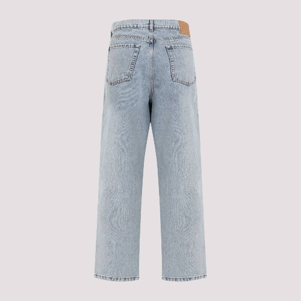 MAGDA BUTRYM  Jeans Larghi in Cotone Blu Magda Butrym a Vita Alta Offerta