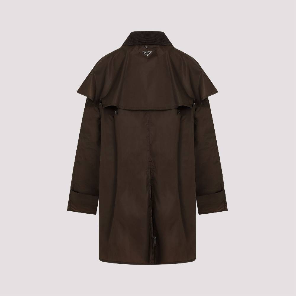 PRADA  Giacca da Donna Prada Marrone con Collo in Velluto a Coste in Poliammide Online