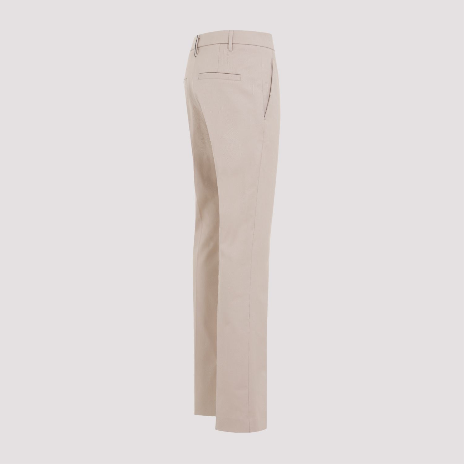 BRUNELLO CUCINELLI  Pantaloni in Cotone Sabbia con Dettaglio Monili Brunello Cucinelli Outlet