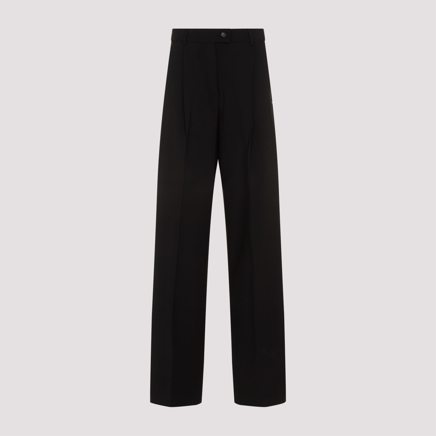 SPORTMAX  Pantaloni Sportmax Ampia Gamba Lana Vergine Nero Offerte