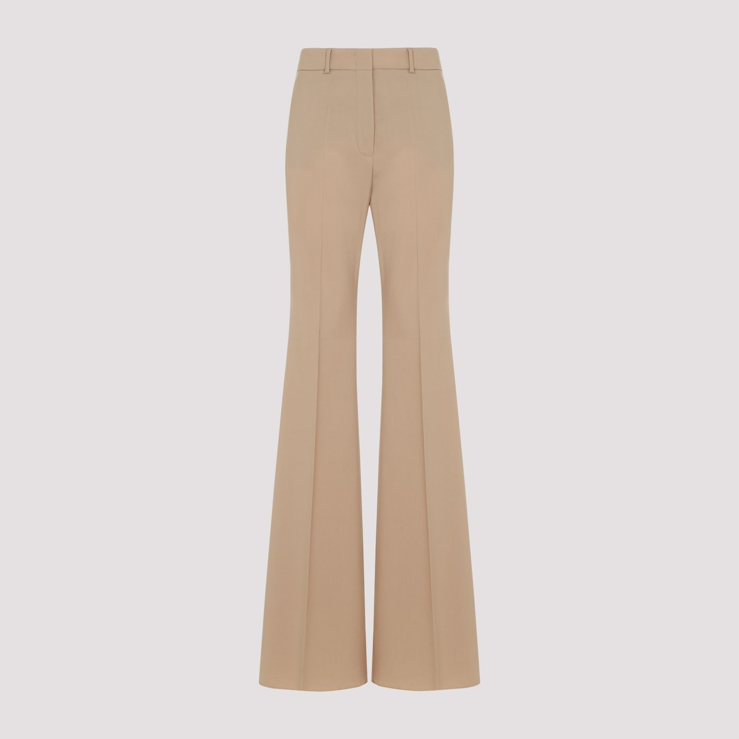 SPORTMAX  Pantaloni Svasati in Lana Vergine Beige Sportmax da Donna Vendita Economica