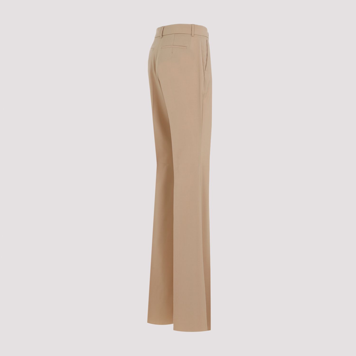 SPORTMAX  Pantaloni Svasati in Lana Vergine Beige Sportmax da Donna Vendita Economica