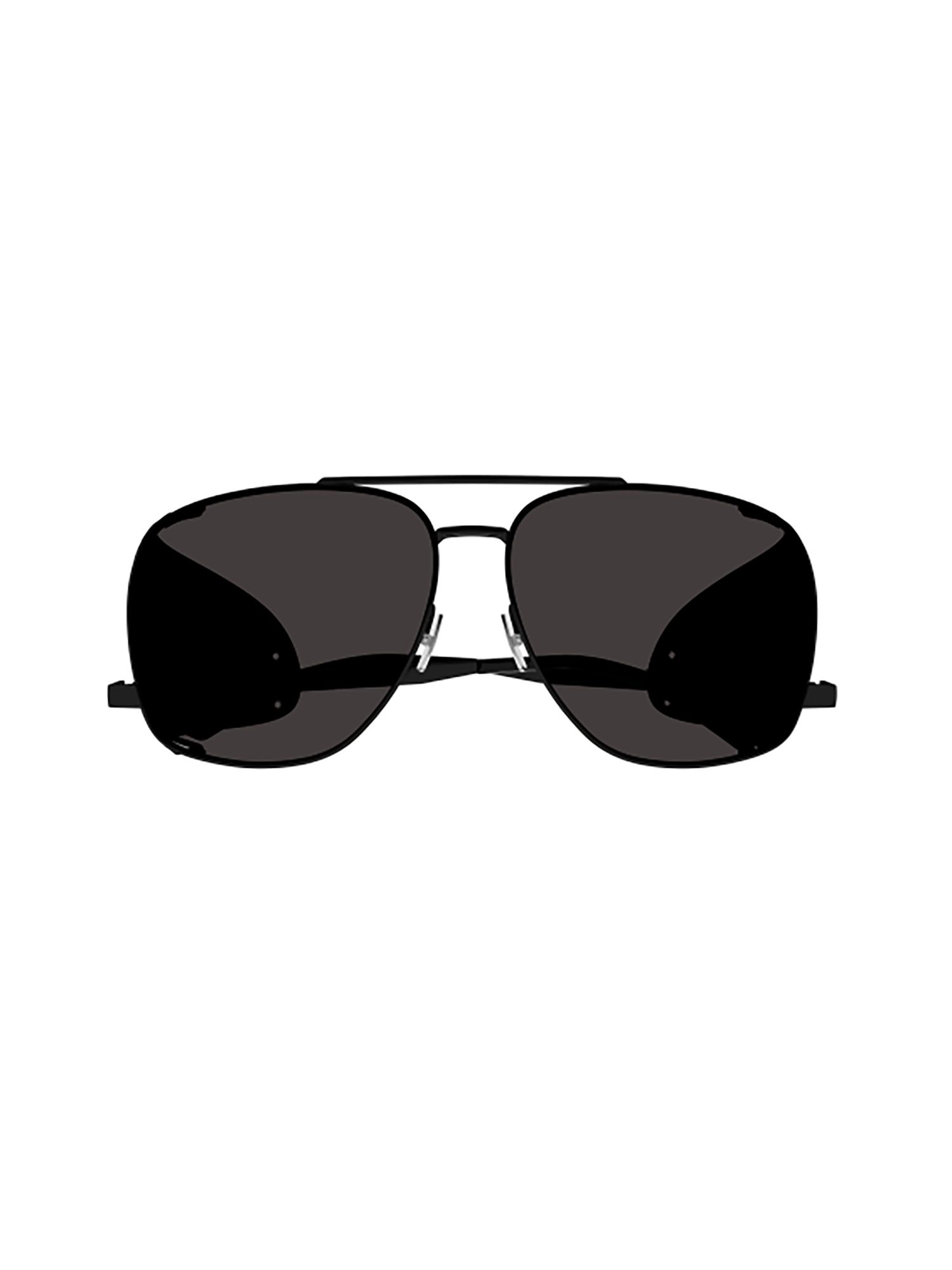 SAINT LAURENT  Occhiali da Sole Neri SAINT LAURENT SL 653 con Spoiler in Pelle per Donna Italy