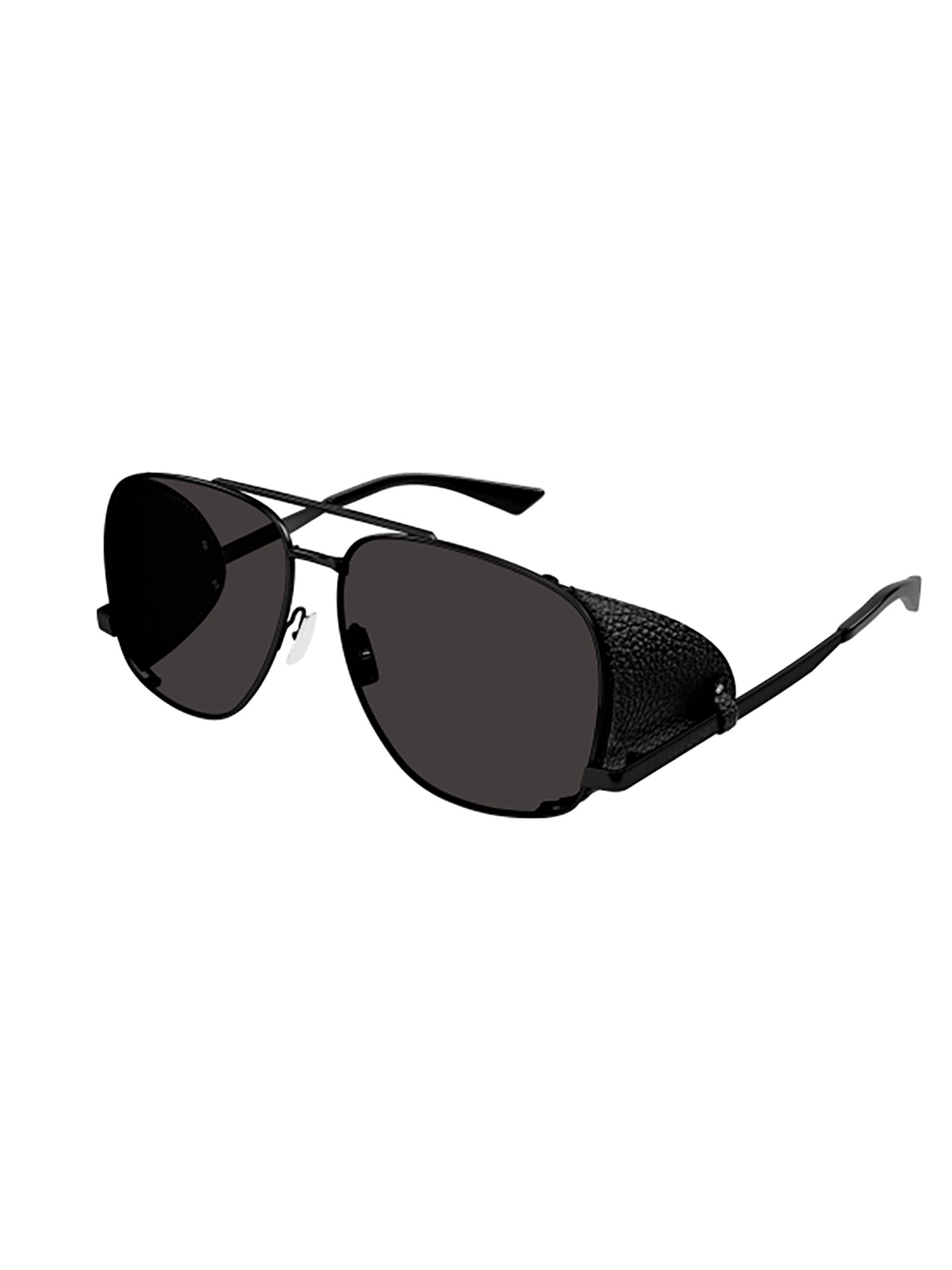 SAINT LAURENT  Occhiali da Sole Neri SAINT LAURENT SL 653 con Spoiler in Pelle per Donna Italy