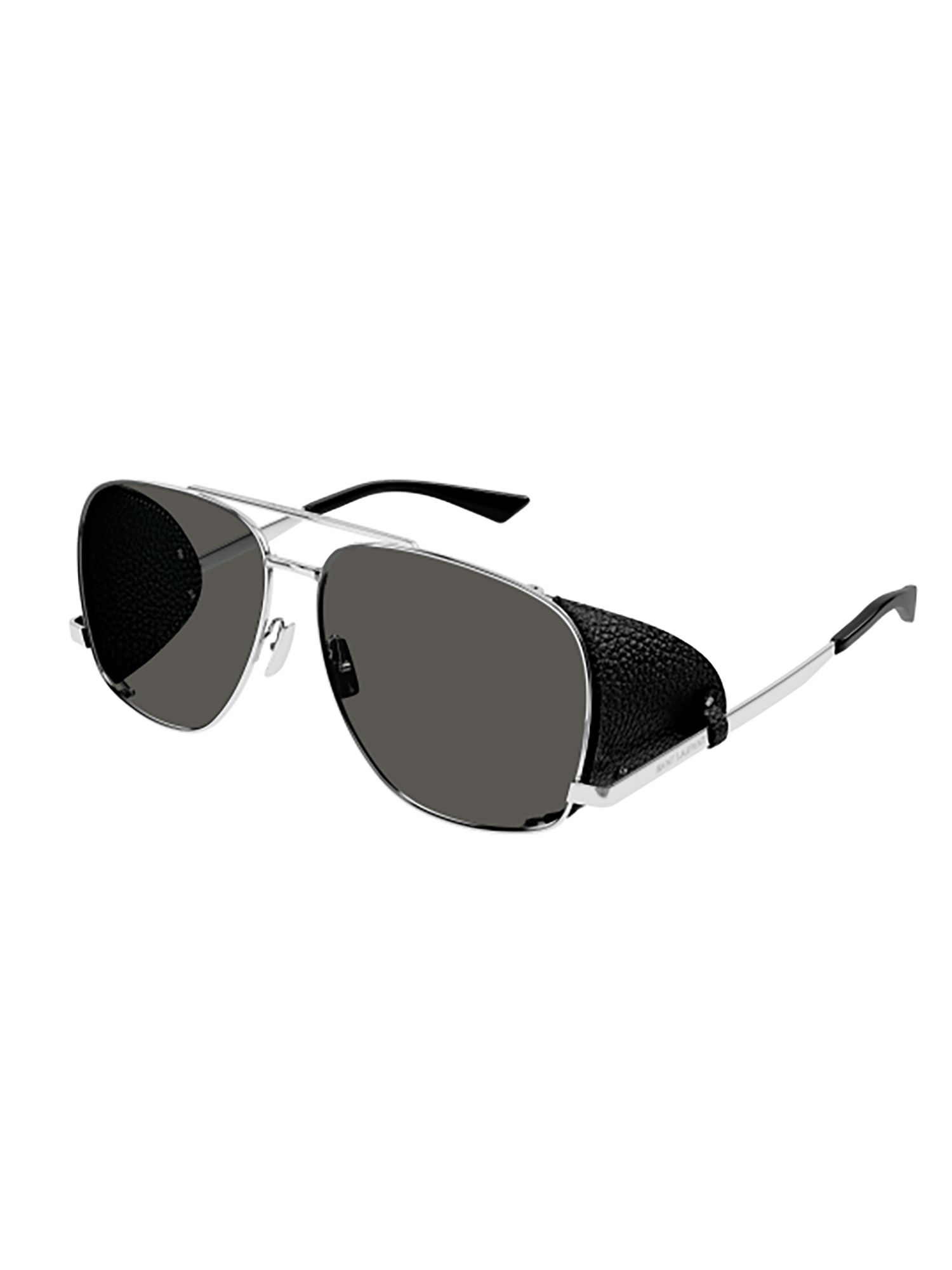 SAINT LAURENT  Occhiali da Sole Saint Laurent con Spoiler in Pelle Metallica 2025