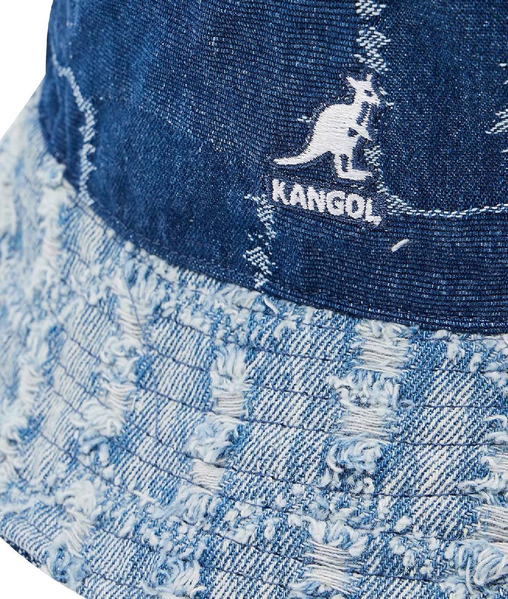 KANGOL  Cappello Secchiello in Denim Blu KANGOL da Donna Soddisfazione Garantita