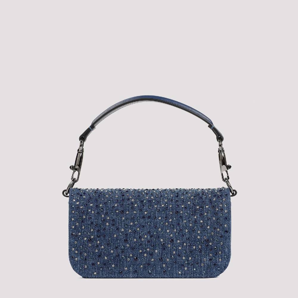 VALENTINO GARAVANI  Borsa a Spalla Piccola Blu con Strass di Valentino Garavani Prezzo Ridotto