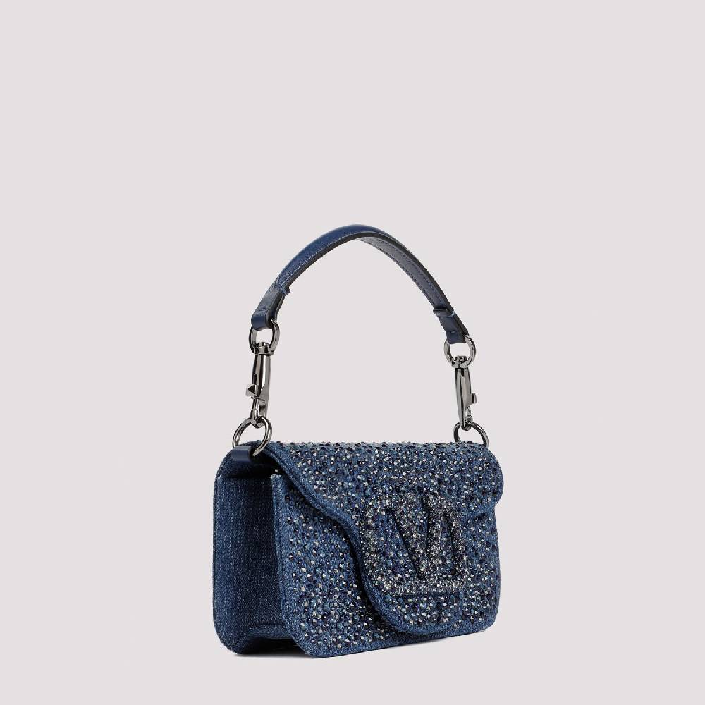 VALENTINO GARAVANI  Borsa a Spalla Piccola Blu con Strass di Valentino Garavani Prezzo Ridotto