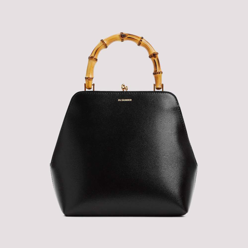 JIL SANDER  Borsa a Spalla Piccola Jil Sander Goji Nera in Pelle Presa