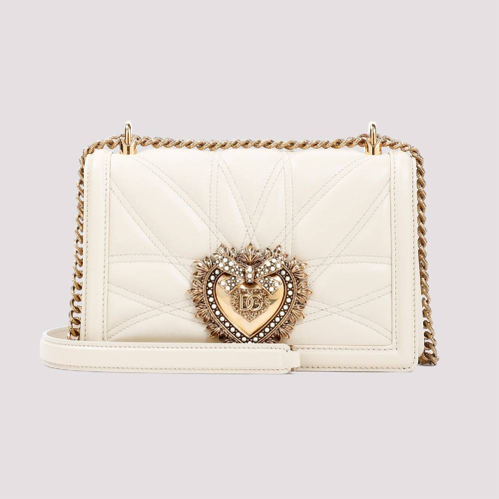 DOLCE & GABBANA  Borsa a Spalla Devotion Dolce & Gabbana in Pelle Color Nude Outlet