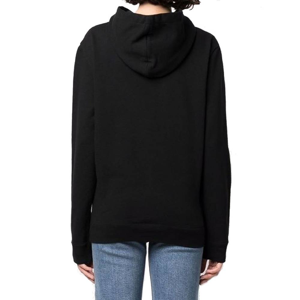 SAINT LAURENT  Felpa con Cappuccio Nera Logo SAINT LAURENT in Cotone per Donna Vendita Economica