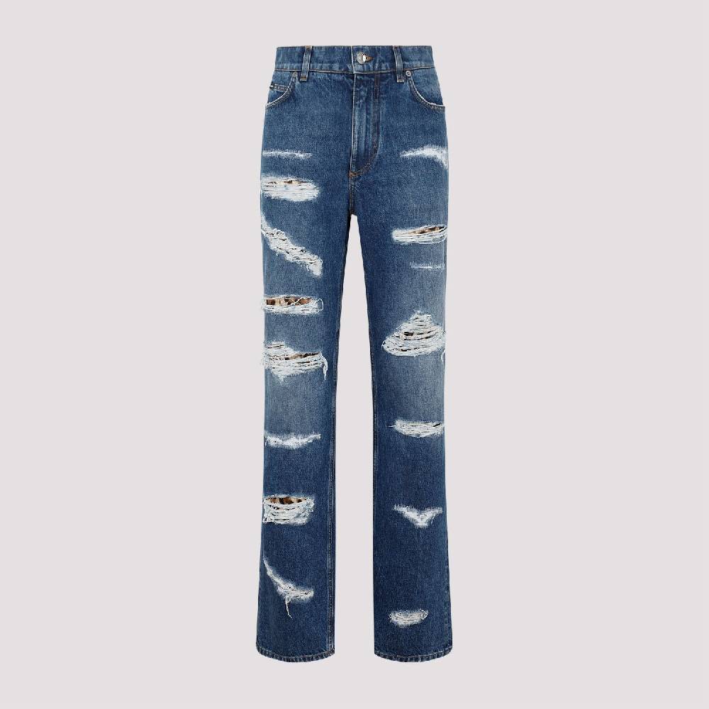 DOLCE & GABBANA  Jeans Distressed Cotone Blu Dolce & Gabbana Spedizione Gratuita