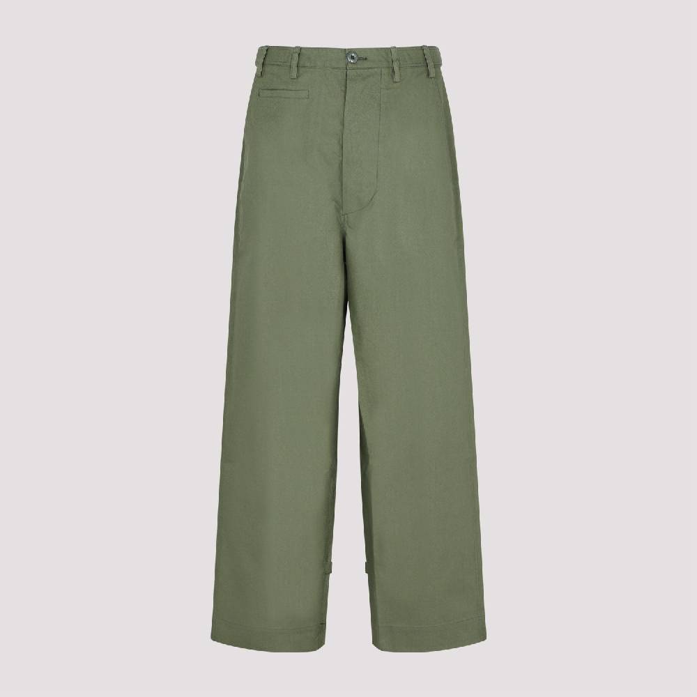 KENZO  Pantaloni Oversize in Cotone Kaki Scuro da Uomo KENZO Pezzi Unici