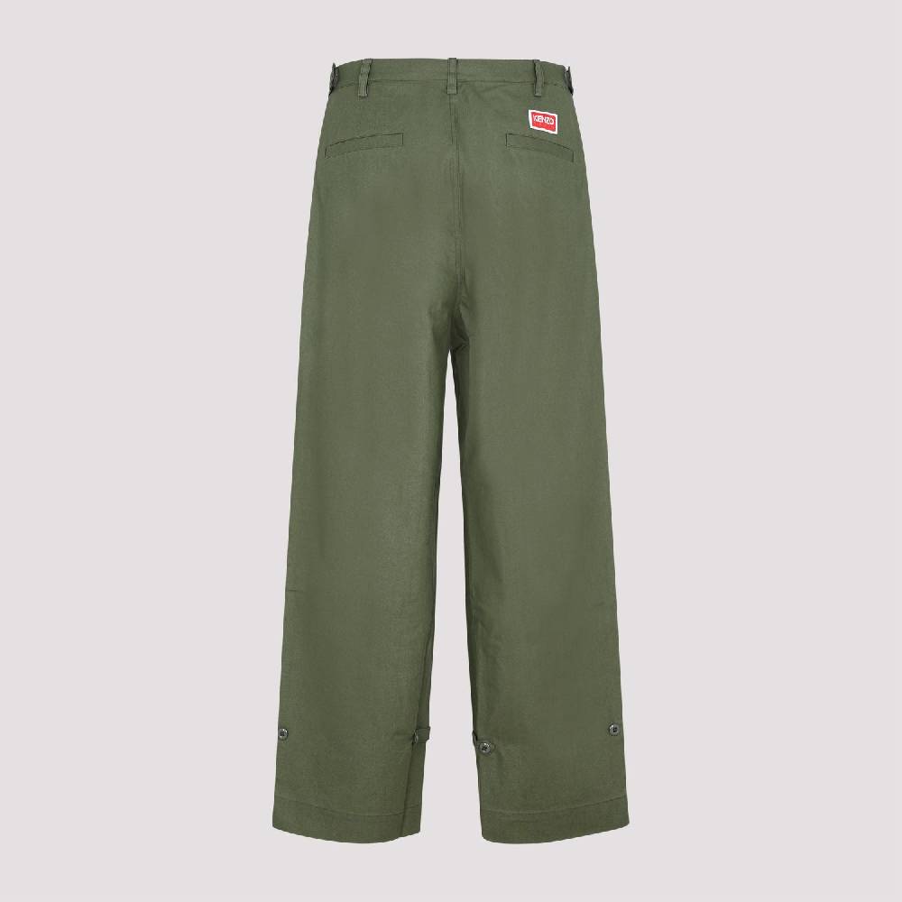KENZO  Pantaloni Oversize in Cotone Kaki Scuro da Uomo KENZO Pezzi Unici