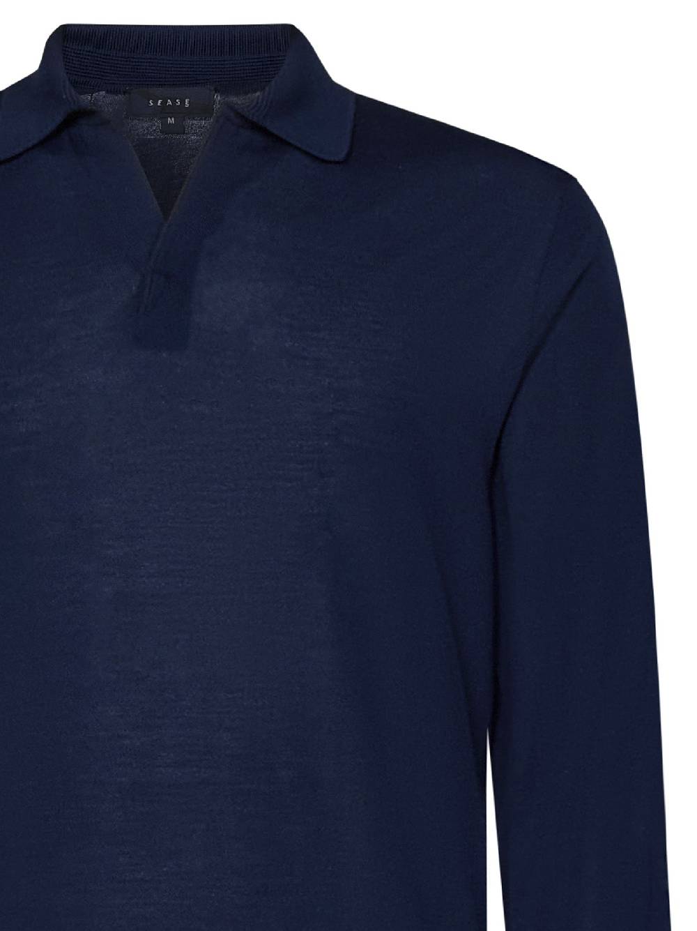 SEASE  Polo Uomo SEASE in Lana Vergine Blu Navy Economico