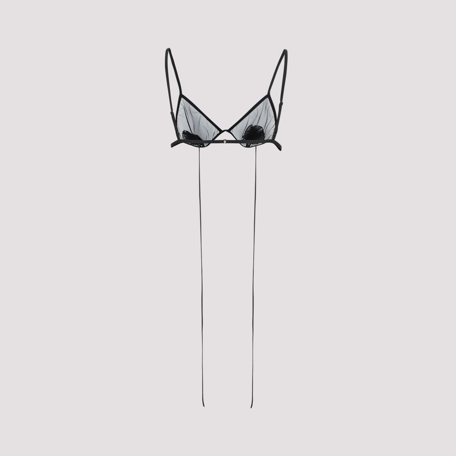 NENSI DOJAKA  Reggiseno Nensi Dojaka Nero Trasparente con Fiore Vendite Flash