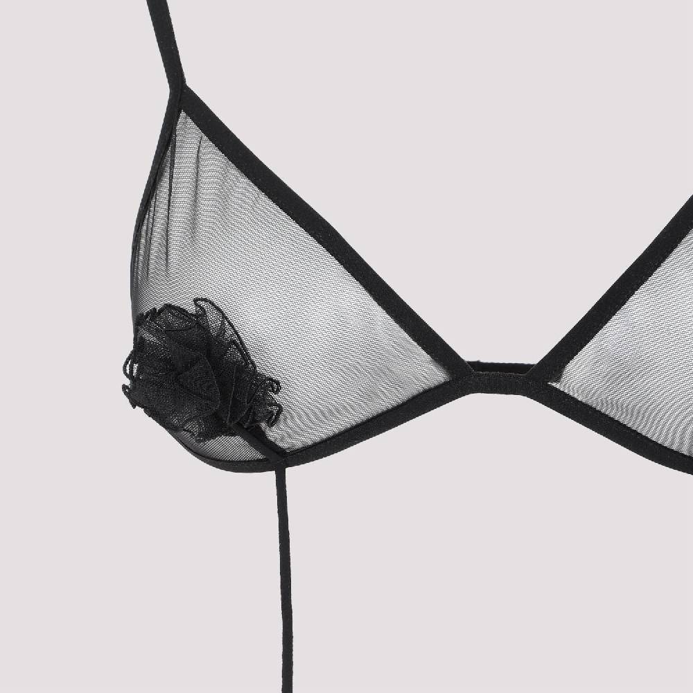 NENSI DOJAKA  Reggiseno Nensi Dojaka Nero Trasparente con Fiore Vendite Flash
