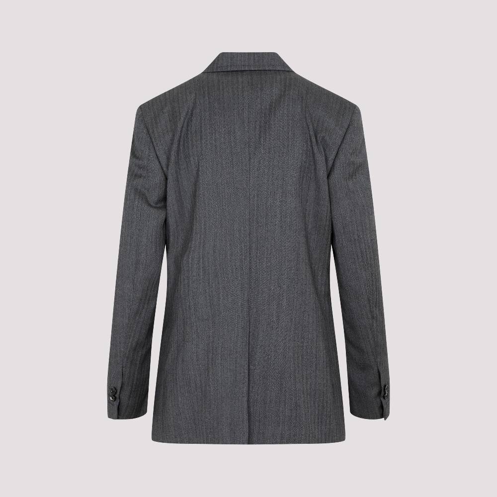 BOTTEGA VENETA  Blazer di Lana Chevron Grigio Bottega Veneta per Donna Negozio