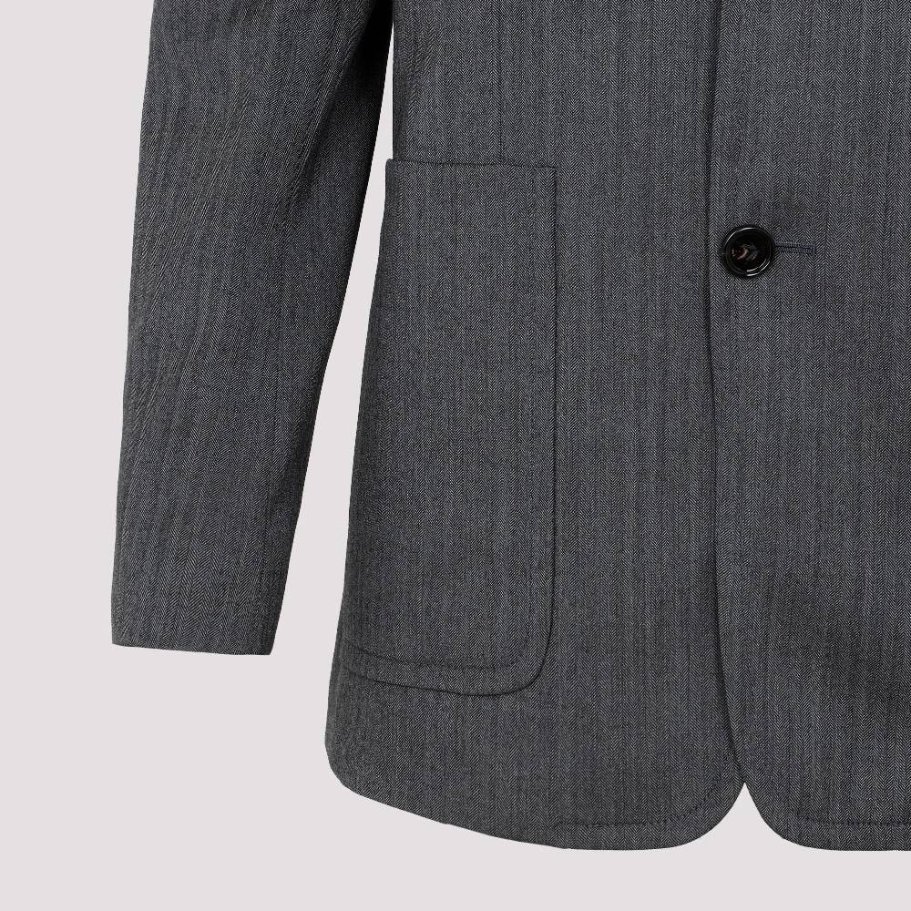 BOTTEGA VENETA  Blazer di Lana Chevron Grigio Bottega Veneta per Donna Negozio
