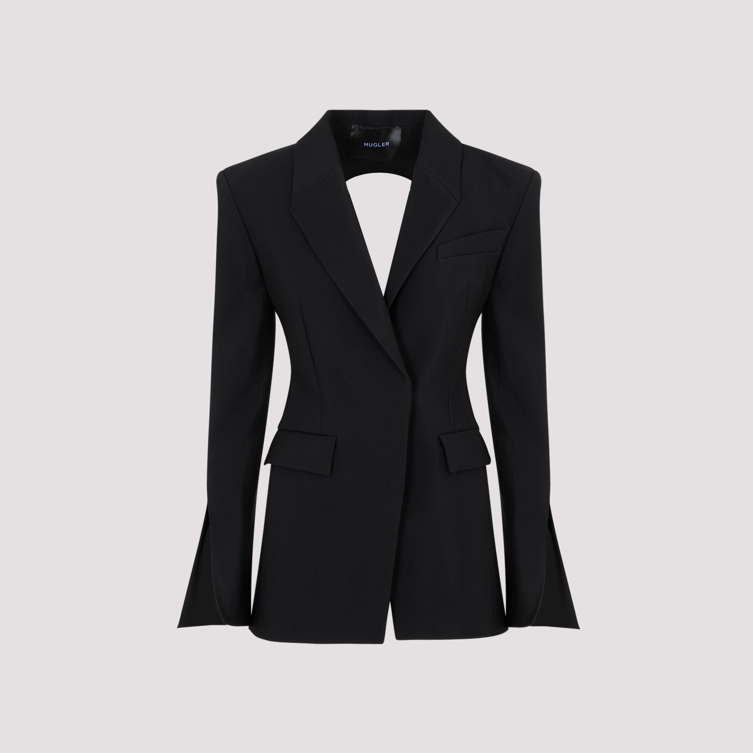 MUGLER  Giacca Avvolgente in Misto Lana Nera MUGLER Donna In Saldo