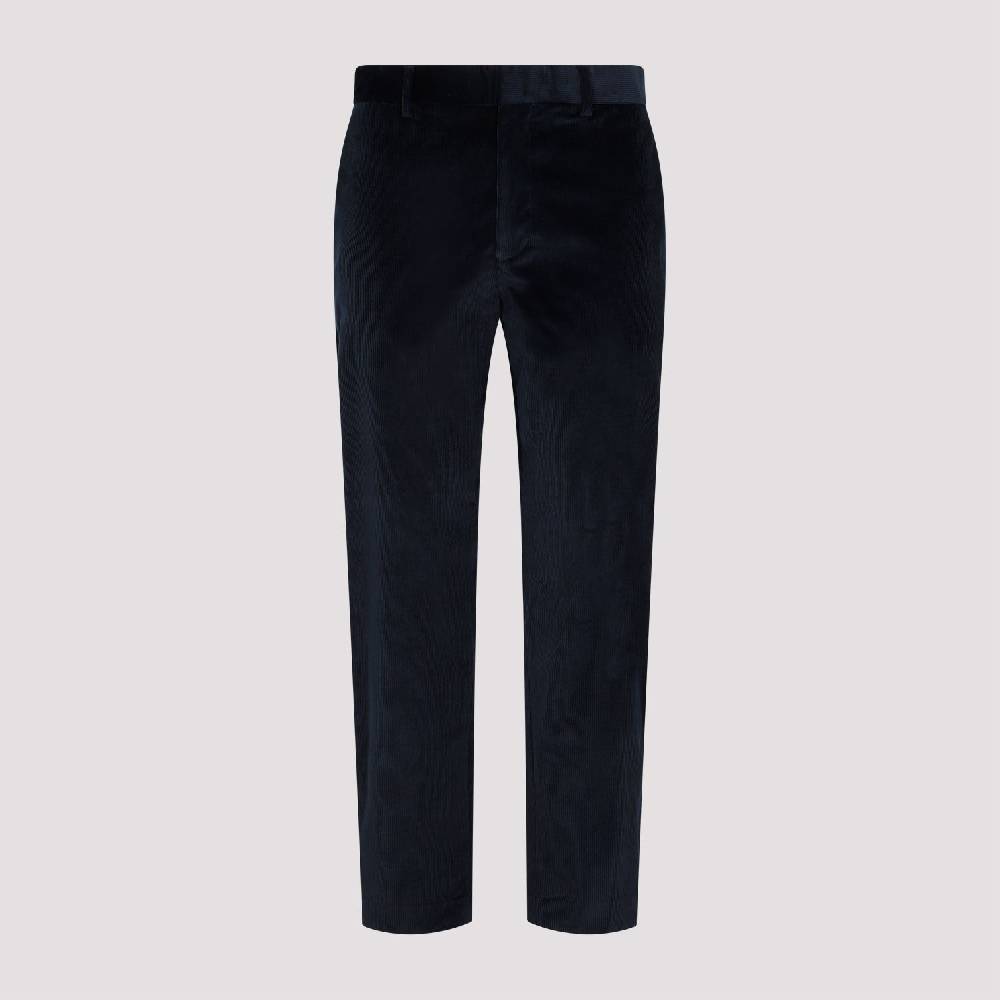 PAUL SMITH  Pantaloni in Velluto Cotone e Lana Blu Navy Paul Smith Italy