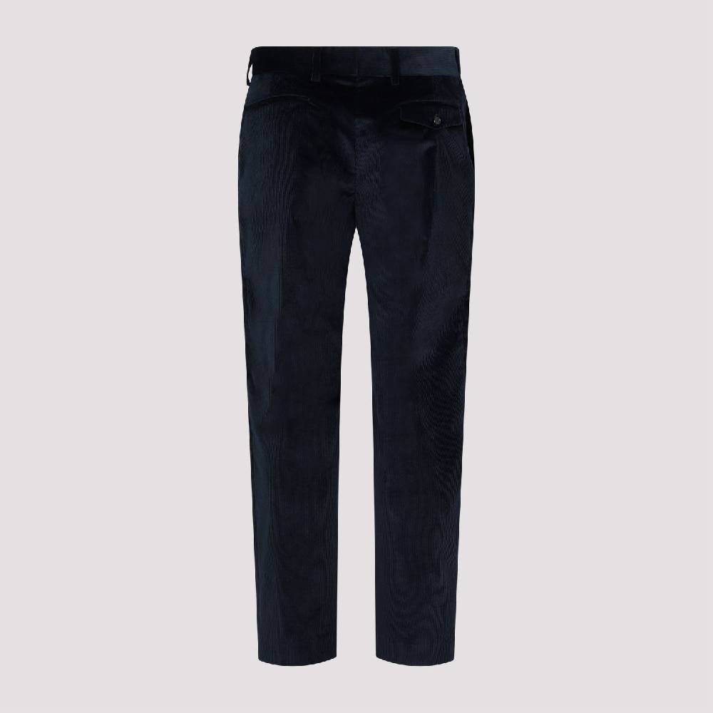 PAUL SMITH  Pantaloni in Velluto Cotone e Lana Blu Navy Paul Smith Italy