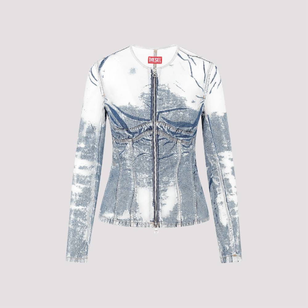 DIESEL  Giacca di Jeans Strappata Blu DIESEL in Cotone da Donna Promozione