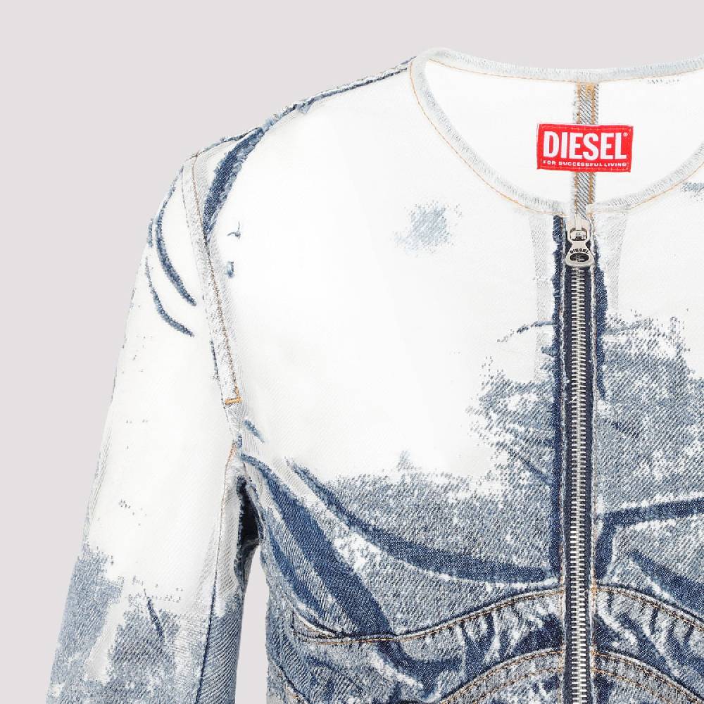 DIESEL  Giacca di Jeans Strappata Blu DIESEL in Cotone da Donna Promozione
