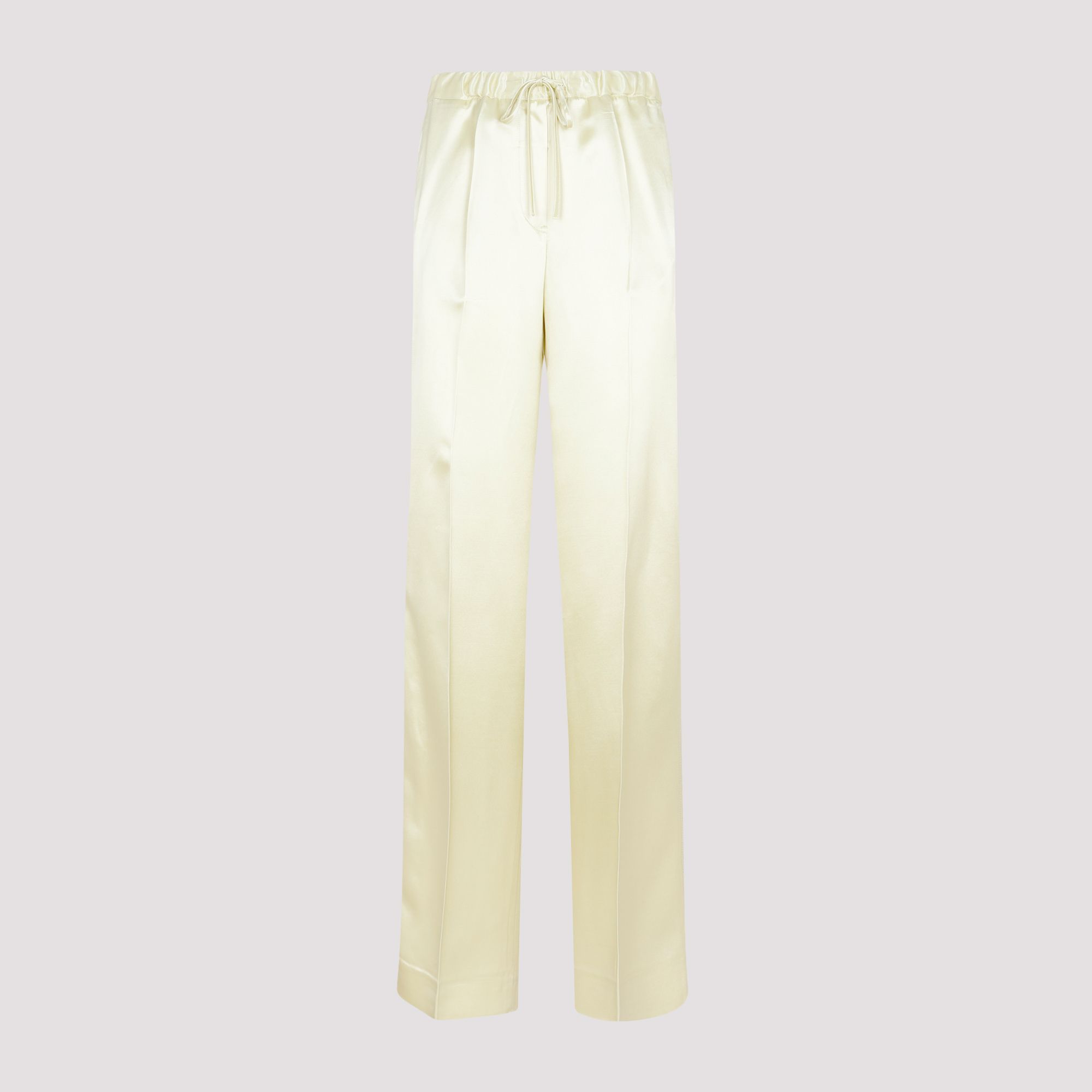JIL SANDER  Pantaloni Verdi in Misto Viscosa JIL SANDER - Vita Elastica e Taglio Dritto Donna Spedizione Gratuita