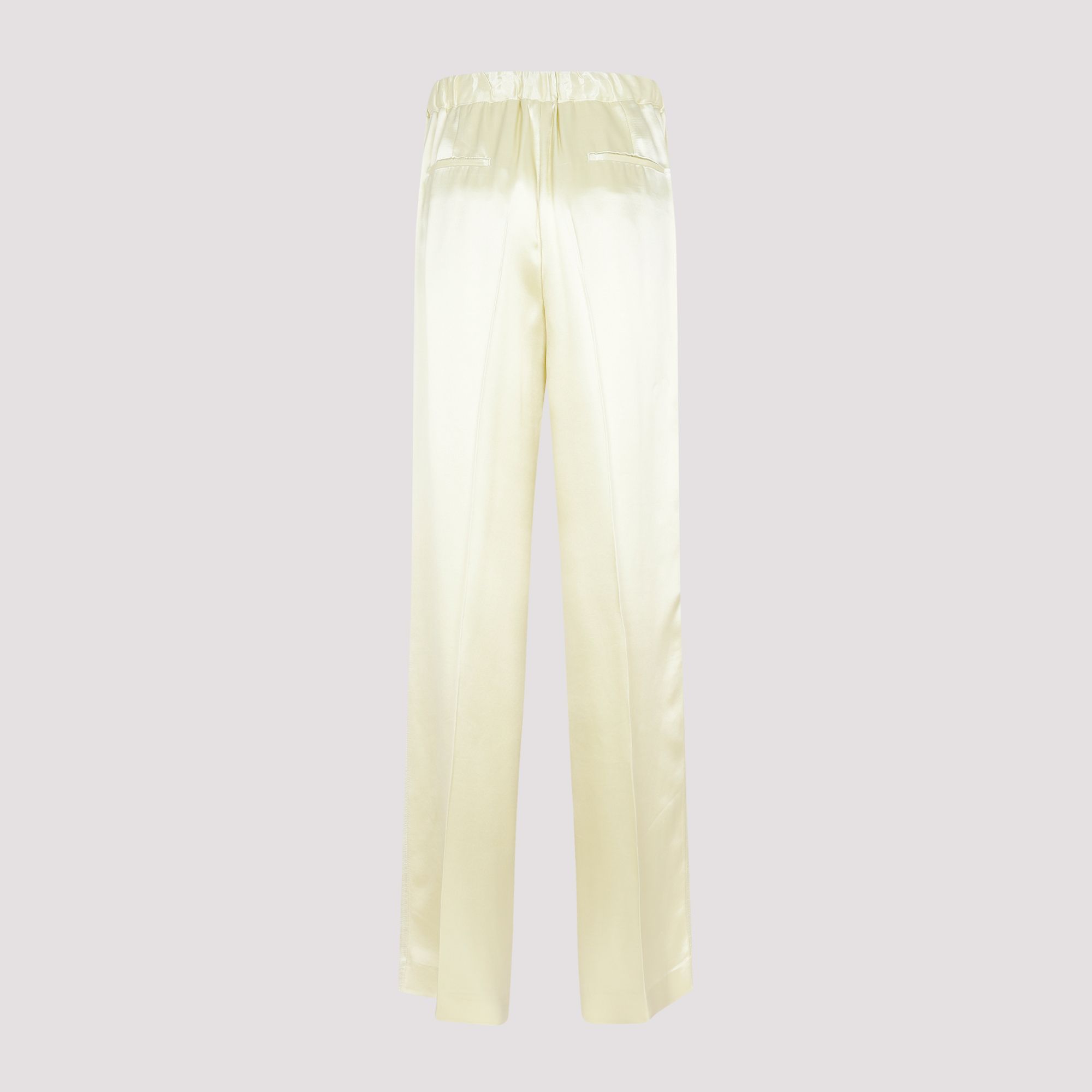 JIL SANDER  Pantaloni Verdi in Misto Viscosa JIL SANDER - Vita Elastica e Taglio Dritto Donna Spedizione Gratuita