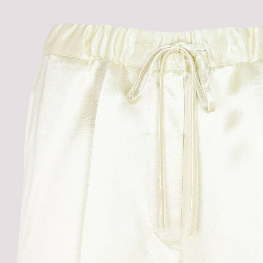 JIL SANDER  Pantaloni Verdi in Misto Viscosa JIL SANDER - Vita Elastica e Taglio Dritto Donna Spedizione Gratuita