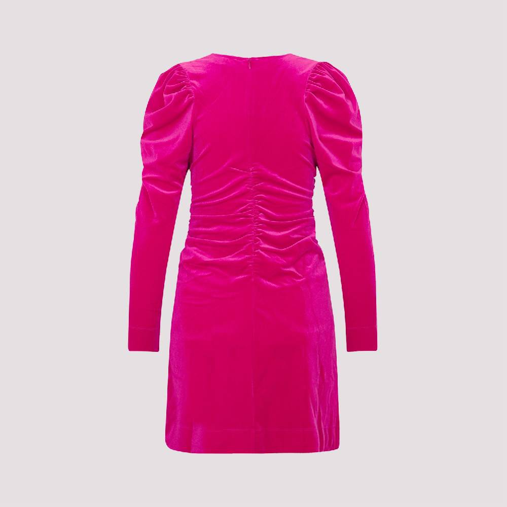 GANNI  Abito Mini in Velluto GANNI Love Potion - Rosa & Viola Pezzi Unici