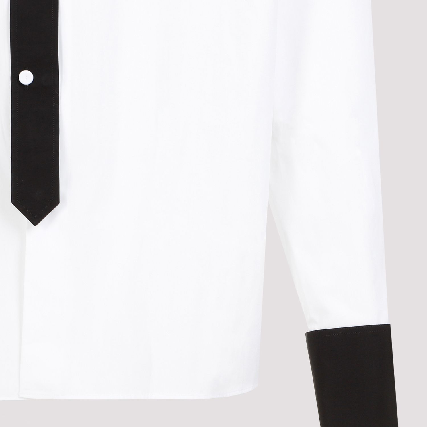 PRADA  Camicia Prada Uomo Cotone Bianco con Colletto a Contrasto Nero Soddisfazione Garantita