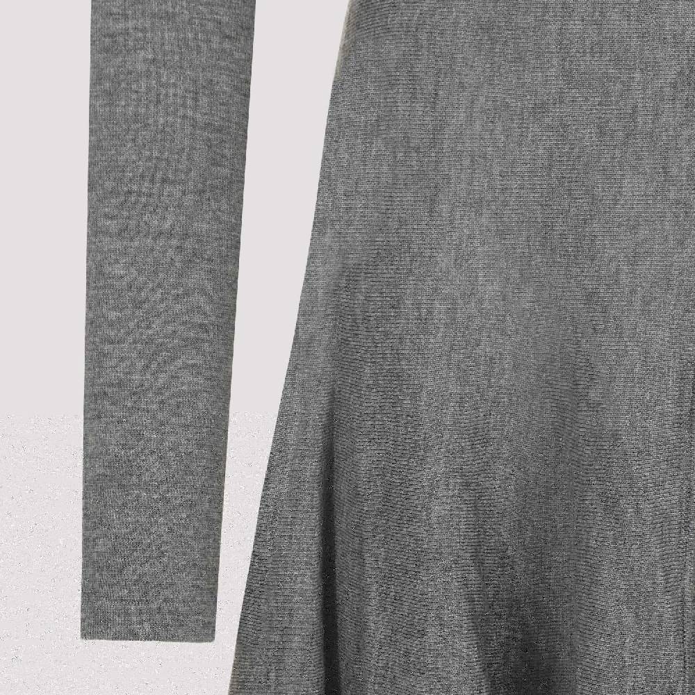 KHAITE  Abito Svasato in Lana Vergine Grigio KHAITE da Donna Qualità Garantita