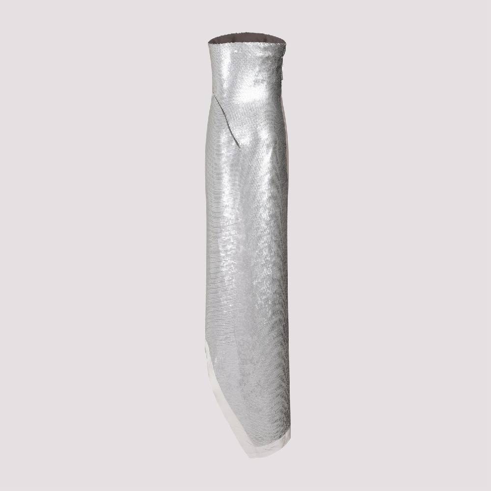 RICK OWENS  Top in Seta Grigio Perla con Paillettes Rick Owens Fino Al -60%