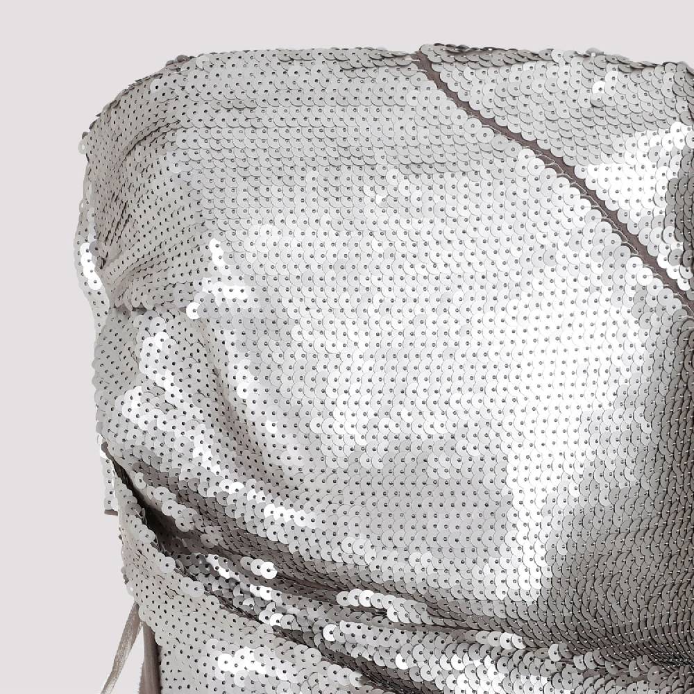 RICK OWENS  Top in Seta Grigio Perla con Paillettes Rick Owens Fino Al -60%