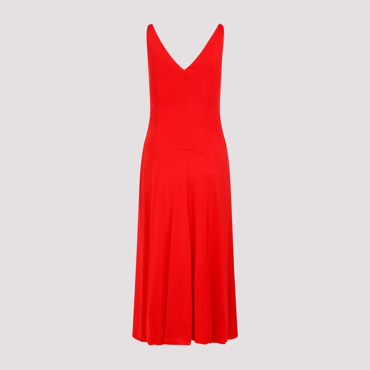 LANVIN  Abito Midi Rosso A-Line Senza Maniche Lanvin Affare Del Giorno