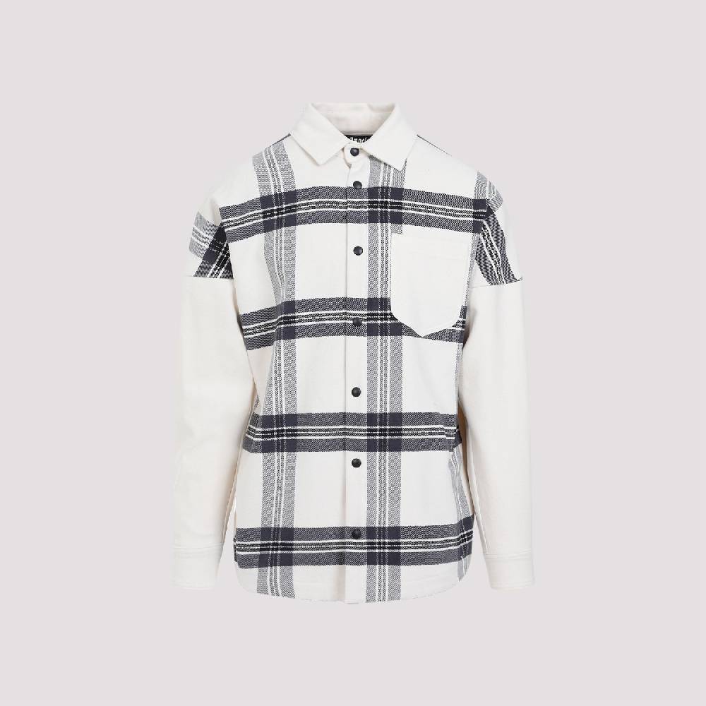 PALM ANGELS  Camicia Overshirt a Quadri Bianco Spento Palm Angels - Uomo Presa