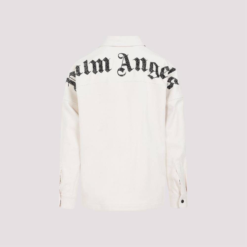 PALM ANGELS  Camicia Overshirt a Quadri Bianco Spento Palm Angels - Uomo Presa