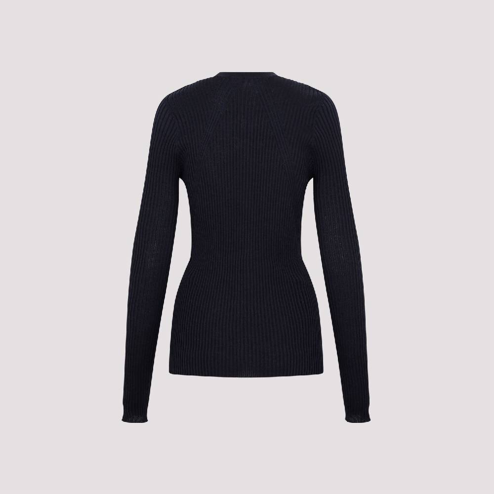JIL SANDER  Cardigan Blu Notte in Lana e Seta da Donna Jil Sander In Vendita
