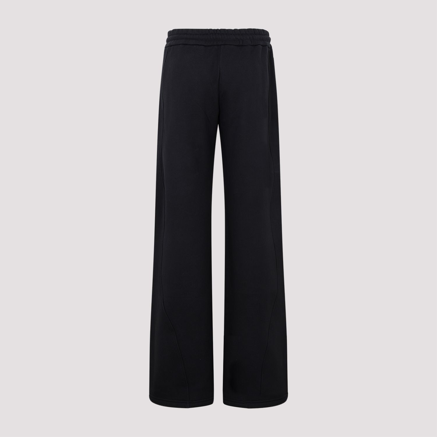 OFF-WHITE  Pantaloni Tuta in Cotone Nero con Coulisse OFF-WHITE Donna Saldi Di Fabbrica